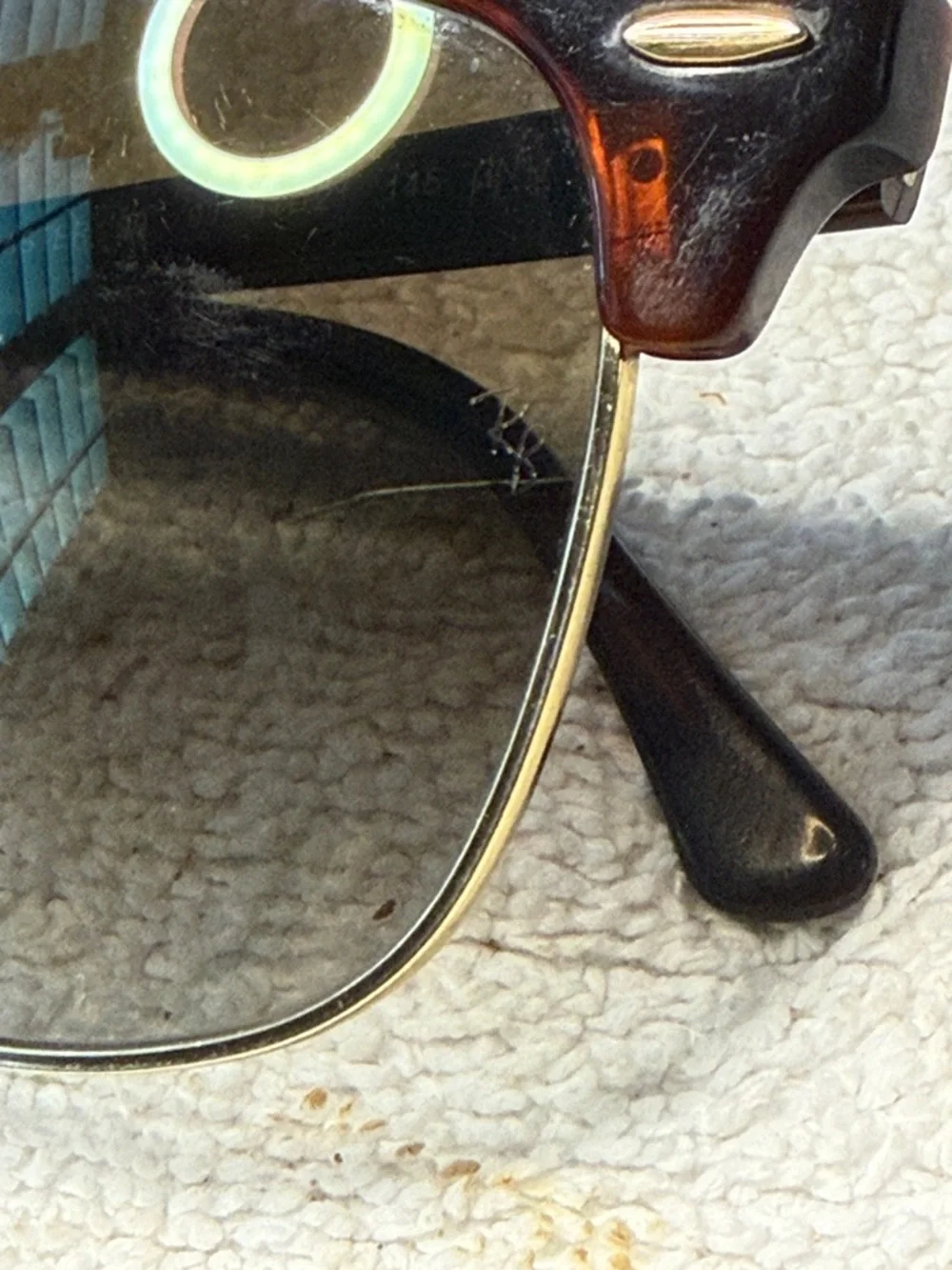 Ray-Ban Clubmaster Sunglasses in Tortoise and Gold with Gradient Green Lenses